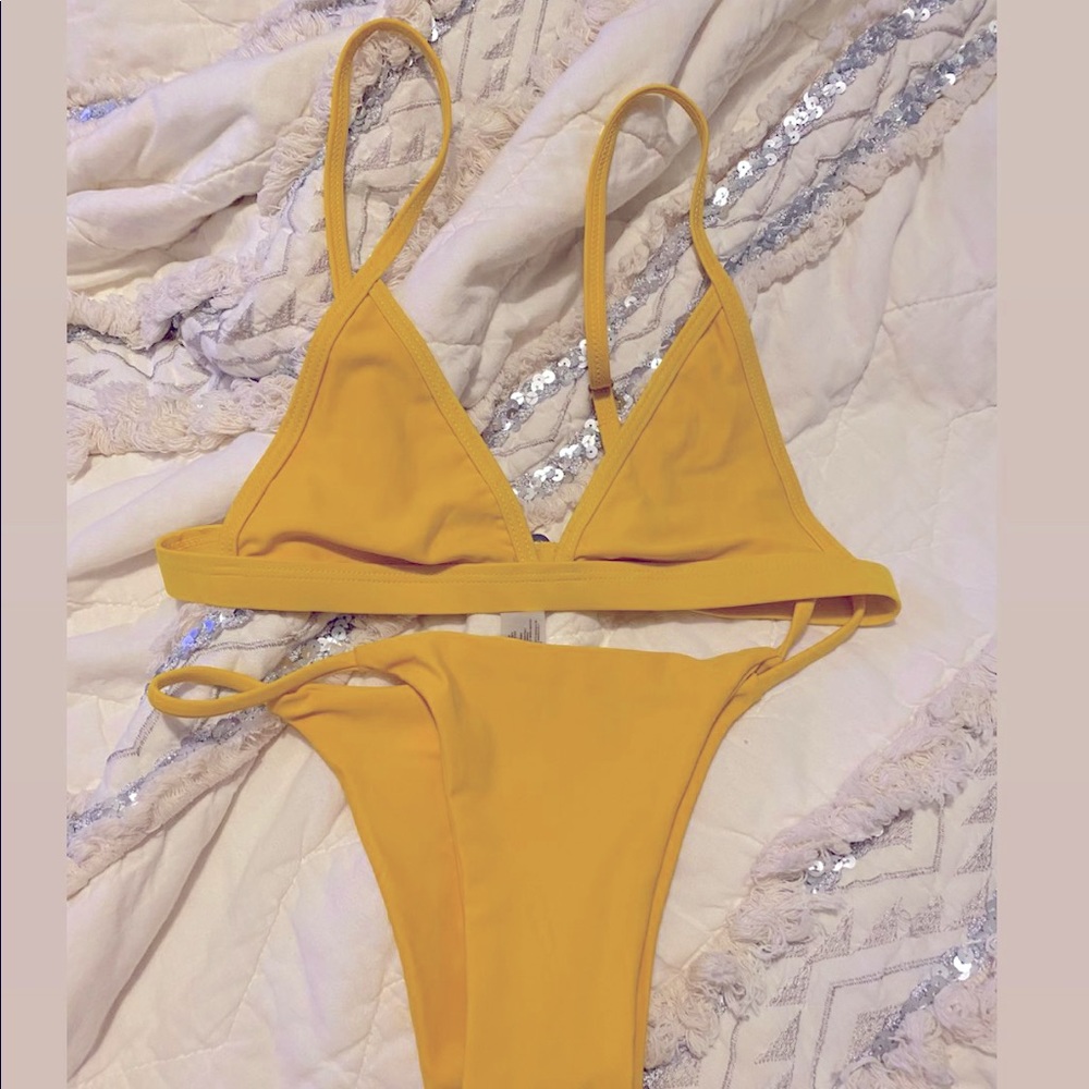 Bright yellow bikini set